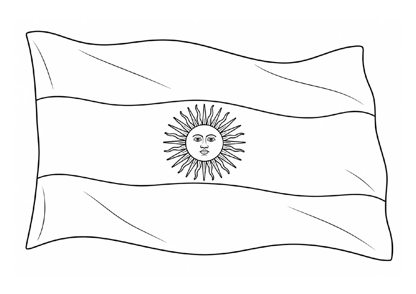 Bandera argentina ondulada