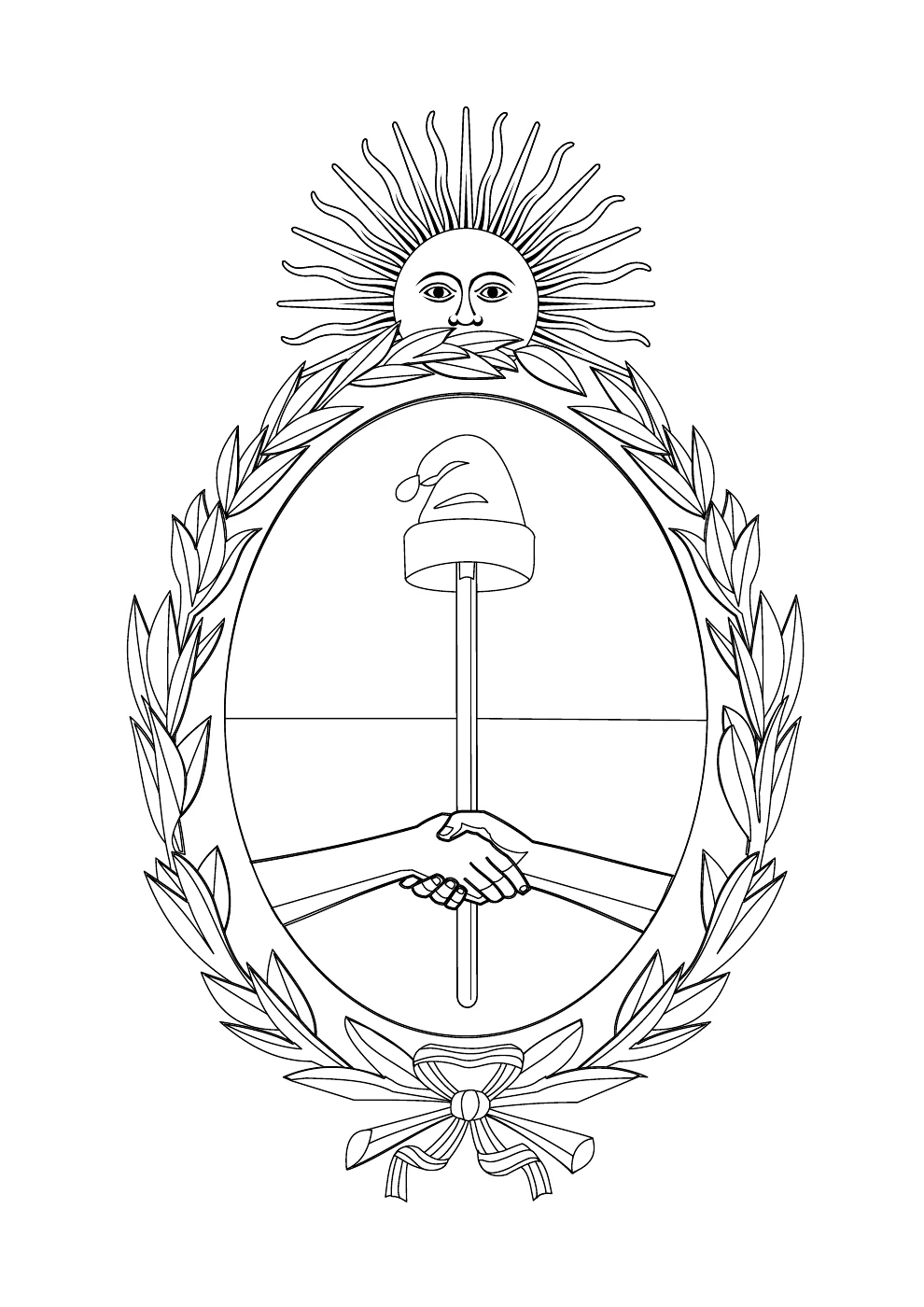 Escudo argentino para colorear