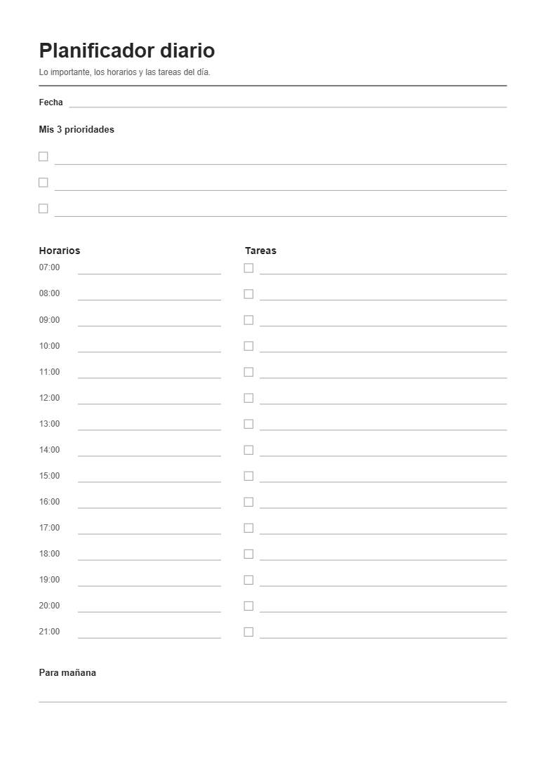 Planificador diario